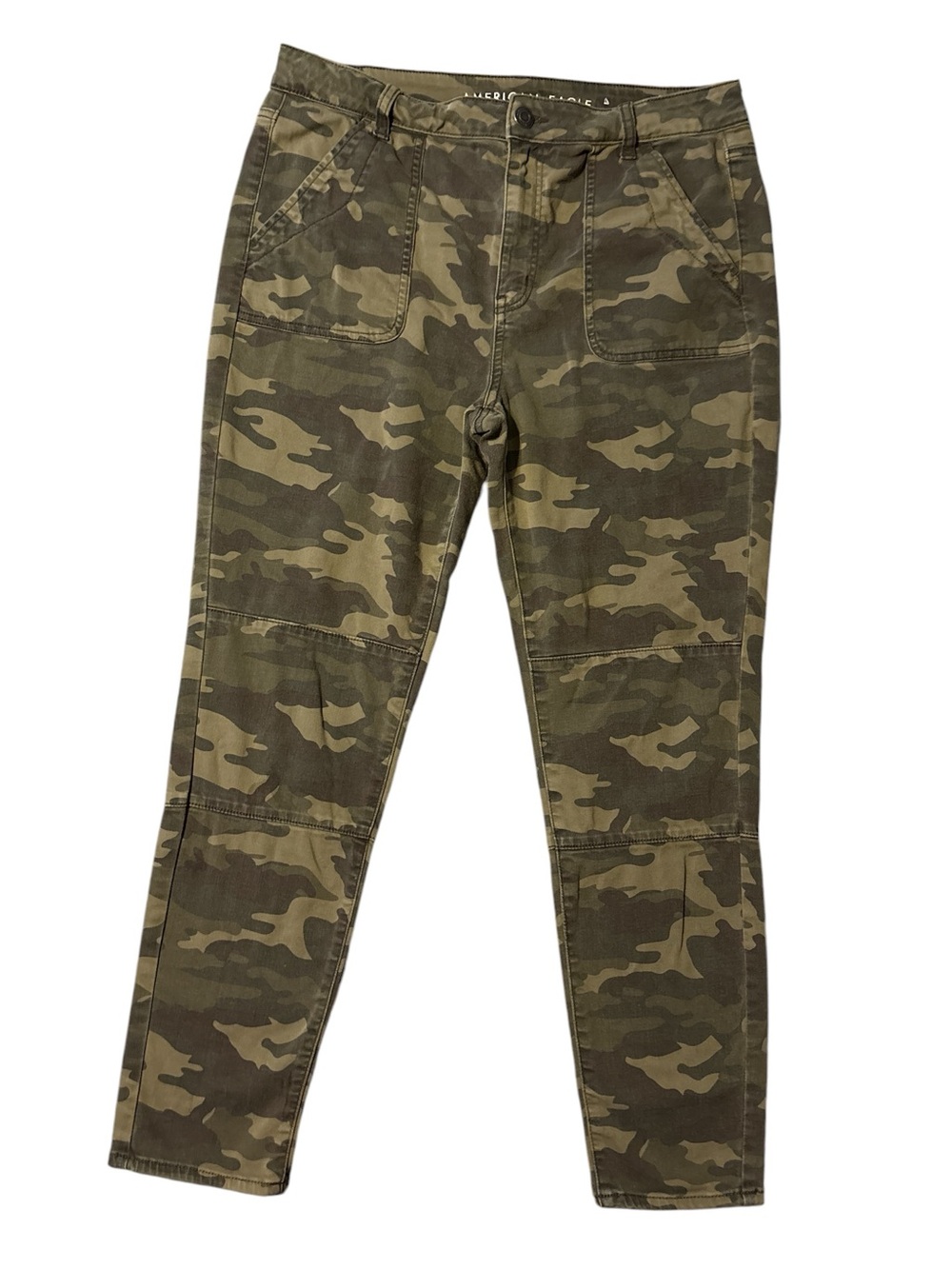American Eagle Olive Camo Skinny Pants